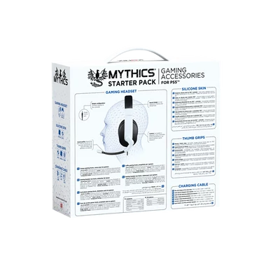 KONIX - MYTHICS PS5 Kezdő csomag (Fejhallgató + Skin +Thumb Grips + Töltő kábel), Fekete