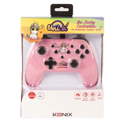 KONIX - UNIK "Be Funky" Nintendo Switch/PC Vezetékes kontroller, Színes