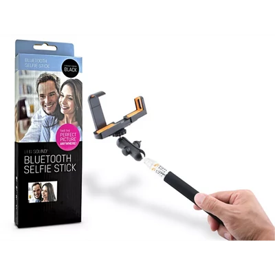 LED SOUND SELFIE HOLDER BLUETOOTHOS SZELFI BOT EXPONÁLÓ GOMBBAL - FEKETE