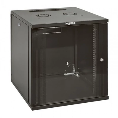 LEGRAND fali rack szekrény 19` 15U MAG: 758 SZÉL: 600 MÉLY: 600 antracit egyrészes üvegajtós lapraszerelt MAX: 45 kg Lin