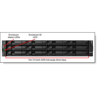 LENOVO DE storage - DE120S LFF külső tároló, Expansion Enclosure, 2U, (12x 3.5 LFF)