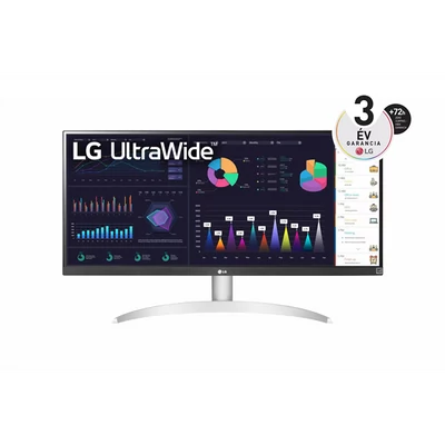 LG IPS monitor 29" 29WQ600-W, 2560x1080, 21:9, 250cd/m2, 1ms, HDMI/DisplayPort/USB-C, hangszóró