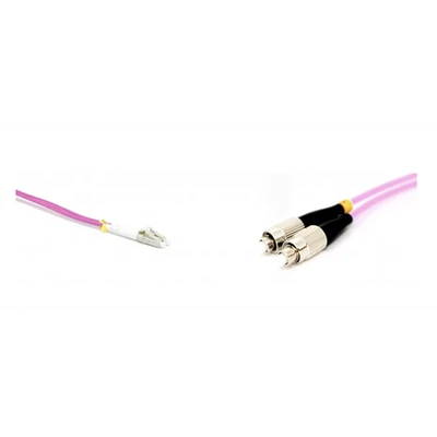 LINKEASY Duplex patch kábel  2 x FC/UPC + 2 x LC/UPC csatlakozóval, 3mm duplex core 50/125 OM4 LSZH, 1 m