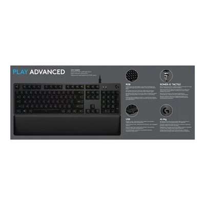LOGITECH Billentyűzet - G513 Lightsync RGB Mechanikus Gaming Vezetékes (Tactile) GX Brown Carbon, US