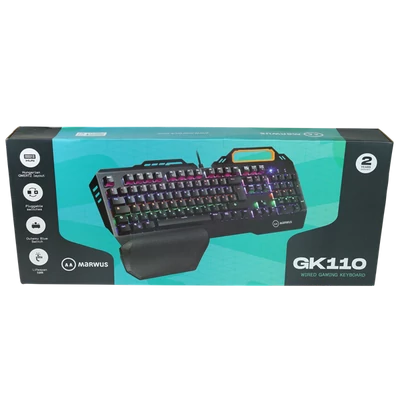 MARWUS GK110 vezetékes, mechanikus gamer HU billentyűzet LED világítással (blue switch)