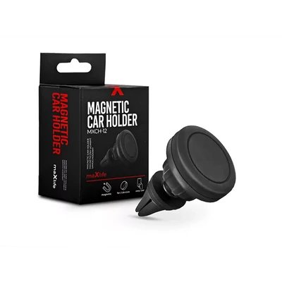 MAXLIFE UNIVERZÁLIS SZELLŐZŐRÁCSBA ILLESZTHETŐ MÁGNESES PDA/GSM AUTÓS TARTÓ - MXCH-12 MAGNETIC CAR HOLDER - FEKETE