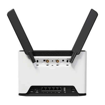 MIKROTIK Wireless Router DualBand, 4x1000Mbps+ 1x2,5Gbps, Chateau LTE18, 1xMicroSIM,Asztali -S53UG+5HaxD2HaxD-TC&EG18-EA