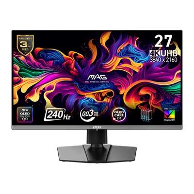 MSI Monitor GAMING MAG 272UP QD-OLED X24 26,5" UHD 3840x2160, 240Hz, 150000:1 CR, 250cd/m2, 0,03ms, 2x HDMI, DP, USB-C