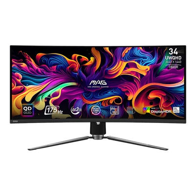 MSI Monitor GAMING MAG 341CQP QD-OLED Ívelt 34" UWQHD 3440x1440, 1800R, 0,03ms, 175Hz, 2x HDMI, DP, USB-C, Black