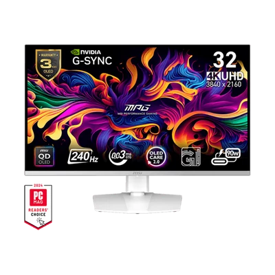 MSI Monitor GAMING MPG 321URXW QD-OLED 31,5" UHD 3840x2160, 240Hz, 150000:1 CR, 250cd/m2, 0,03ms, 2x HDMI, DP, USB-C