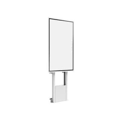 MULTIBRACKETS Motoros padlóállvány, M Motorized Floormount Flip 2 incl cabinet & camerashelf 120kg White (50-95")