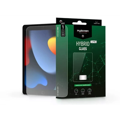 MYSCREEN PROTECTOR APPLE IPAD 10.2 (2019/2020/2021) RUGALMAS ÜVEG KÉPERNYŐVÉDŐ FÓLIA - HYBRID GLASS LITE - TRANSPARENT