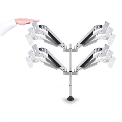 MULTIBRACKETS 4 karos asztali konzol, M VESA Gas Lift Arm Quad Silver (15-32", max.VESA: 100x100 mm, 10 kg)