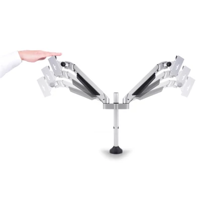MULTIBRACKETS 2 karos asztali konzol, M VESA Gas Lift Arm Dual Silver (15-32", max.VESA: 100x100 mm, 10 kg)