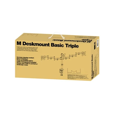 MULTIBRACKETS Asztali konzol (3 képernyős rögzítőkar), M Deskmount Basic Triple (15-27", max.VESA: 100x100 mm, 8 kg)