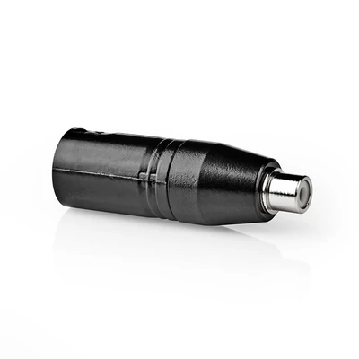 NEDIS COTP15930BK XLR adapter, XLR 3 tűs dugó, RCA nő,  Nikkelezett, Egyenes, Fém, Fekete , 1 db