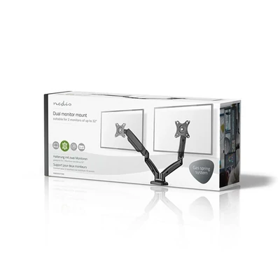 Nedis MMDOSGS110BK gázrugós asztali monitor tartó, dupla, 15-32" | 75x75 / 100x100