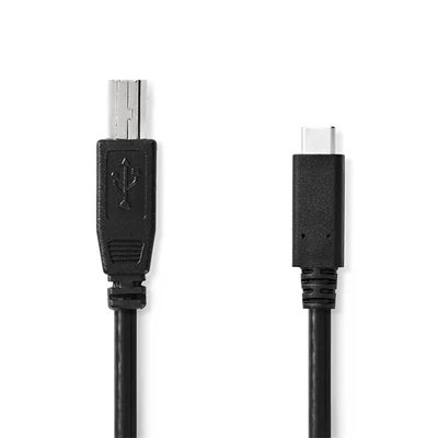 Nedis CCGL60650BK10 USB-C dugó - USB- B dugó (USB C - USB B) kábel, 480 Mbps, 1m