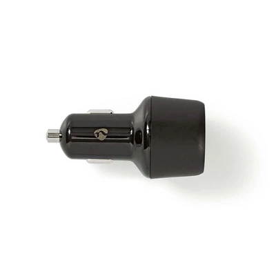 Nedis CCPD30W100BK szivargyújtós töltö / táp, 48W, 2x 3A, USB-A / USB-C, bemenet 12V / 24V