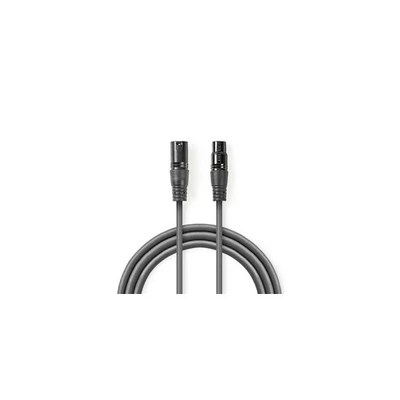 Nedis  COTG15012GY150 DMX adapter kábel, XLR 3 tűs apa | XLR 3 tűs anya | Nikkelezett | 15,0 m | kerek | PVC | Sötétszür