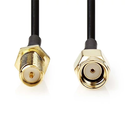 Nedis CSGL02210BK30 SMA kábel, RP SMA férfi, RP SMA női, Aranyozott, 50 Ohm, Egyetlen árnyékolt, 3,00 m, kerek