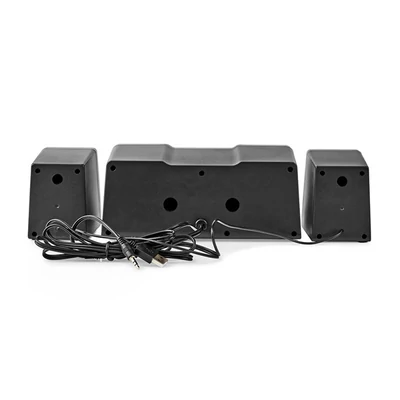 Nedis GSPR21022BK hangszóró készlet, csatornák: 2.2, USB tápellátás, 3,5 mm Férfi, 48 W, LED, Hangerőszabályozó