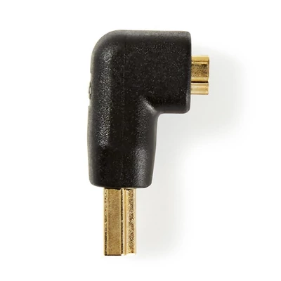 Nedis HDMI adapter, CVGB34901BK HDMI csatl HDMI kimen. Aranyozott 90°-os szögben ABS Fekete 1 db doboz