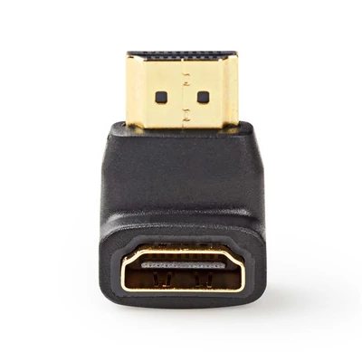 Nedis HDMI adapter, CVGB34901BK HDMI csatl HDMI kimen. Aranyozott 90°-os szögben ABS Fekete 1 db doboz