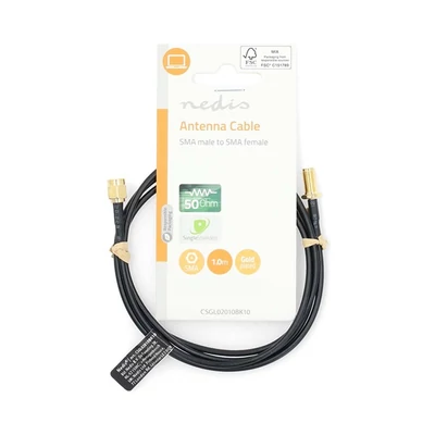 Nedis CSGL02010BK10 SMA kábel, 50 Ohm, 1m
