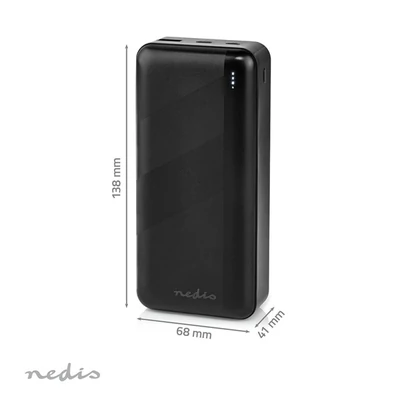 Nedis UPBKPD30000BK hordozható külső akkumulátor, powerbank 30000mAh