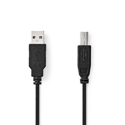 Nedis CCGL60100BK20 USB2.0, USB A - B kábel, 480Mbs, 10W, hossz 2m