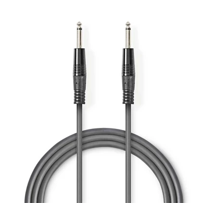 Nedis COTH23000GY50 félprofi audio kábel, 2 x 6,35mm mono jack dugó, hossz 5m, rugalmas