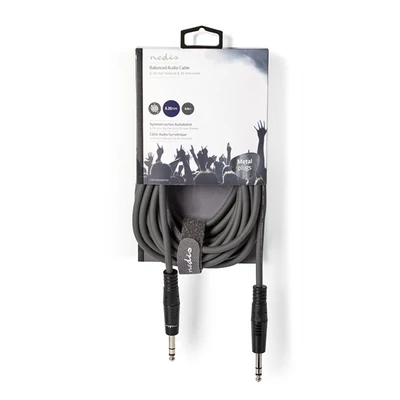 Nedis COTH23020GY50 félprofi audio kábel, 2 x 6,35mm sztereo jack dugó, hossz 5m, rugalmas
