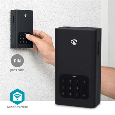 Nedis BTHKB10BK smartlife kulcs széf, Bluetooth®, IPX5, 2 x AA elem (nem tartozék), rozsdamentes acél kulcsszéf