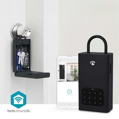 Nedis BTHKB10BK smartlife kulcs széf, Bluetooth®, IPX5, 2 x AA elem (nem tartozék), rozsdamentes acél kulcsszéf