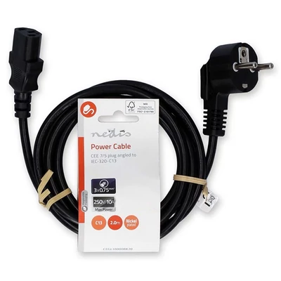 Nedis CEGL10000BK20 táp kábel IEC-320-C13, 3 x 0.75 mm˛ hossz 2m