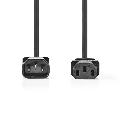 Nedis CEGL10500BK20 táp kábel IEC-320-C14 - IEC-320-C13, 3 x 0.75 mm, hossz 2m