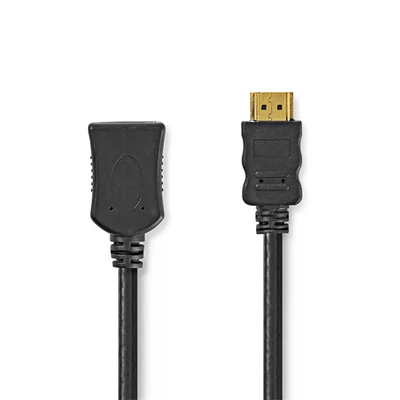 Nedis ultra HD HDMI hosszabbító kábel CVGL34096BK10, HDMI dugó - aljzat, 4K@60Hz | ARC | 10,2 Gbps | 1,00 m