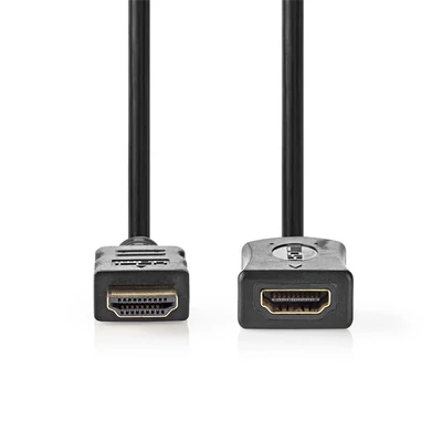 Nedis ultra HD HDMI hosszabbító (toldó) kábel CVGL34096BK30, HDMI dugó - aljzat, 4K@60Hz, ARC, 10,2 Gbps, 3 m