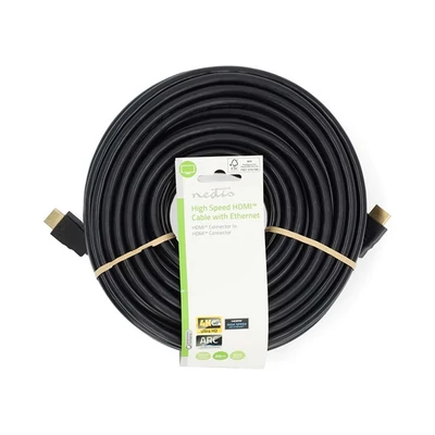 Nedis CVGL34060BK200 ultra HD HDMI kábel, HDMI dugó - dugó, 4K@60Hz, ARC, 18 Gbps, aranyozott csatlakozók, hossz 20m