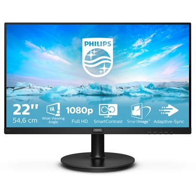 PHILIPS VA monitor 21.5" 221V8, 1920x1080, 16:9, 250cd/m2, 4 ms, VGA/HDMI