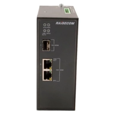 RAISECOM L2 DIN sínes menedzselhető ipari switch, 1xSFP + 2xGE RJ45, (+AC Táp!)