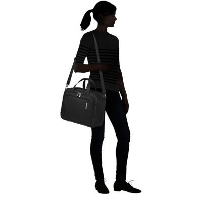 SAMSONITE Notebook táska 143334-7416, LAPTOP SHOULDER BAG (OZONE BLACK) -RESPARK