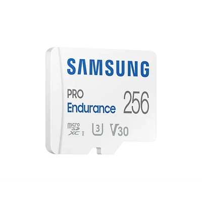 SAMSUNG Memóriakártya, PRO Endurance microSD kártya 256GB, CLASS 10, UHS-I (SDR104), + SD Adapter, R100/W40