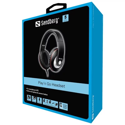 SANDBERG Fejhallgató, Play`n Go Headset Black