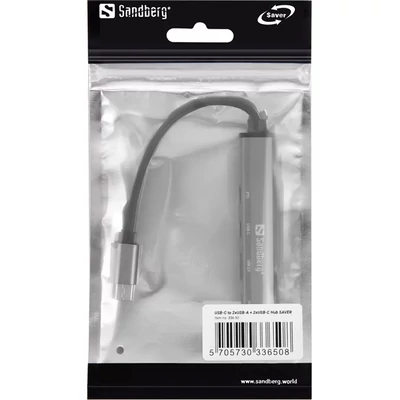 SANDBERG Hub és elosztó, USB-C to 3xUSB-A+2xUSB-C SAVER
