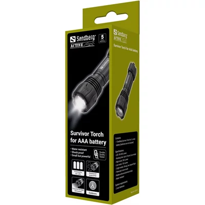 SANDBERG Zseblámpa, Survivor Torch for AAA battery