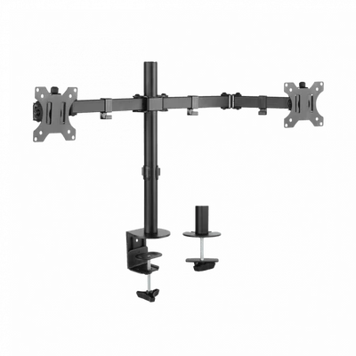 SBOX LCD-352/2 Asztali dupla monitor tartó konzol, dönthető, forgatható, 13"-32", 100x100, max 10 kg
