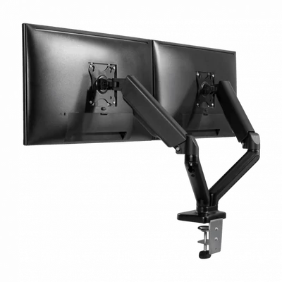 SBOX LCD-S024 Asztali dupla monitor tartó konzol, dönthető, forgatható, 13"-27", 100x100, max 6 kg