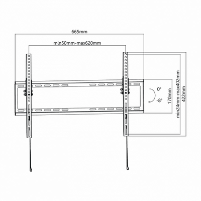 SBOX PLB-3446T fali konzol, dönthető, 37"-70", 600x400, max. 35 kg